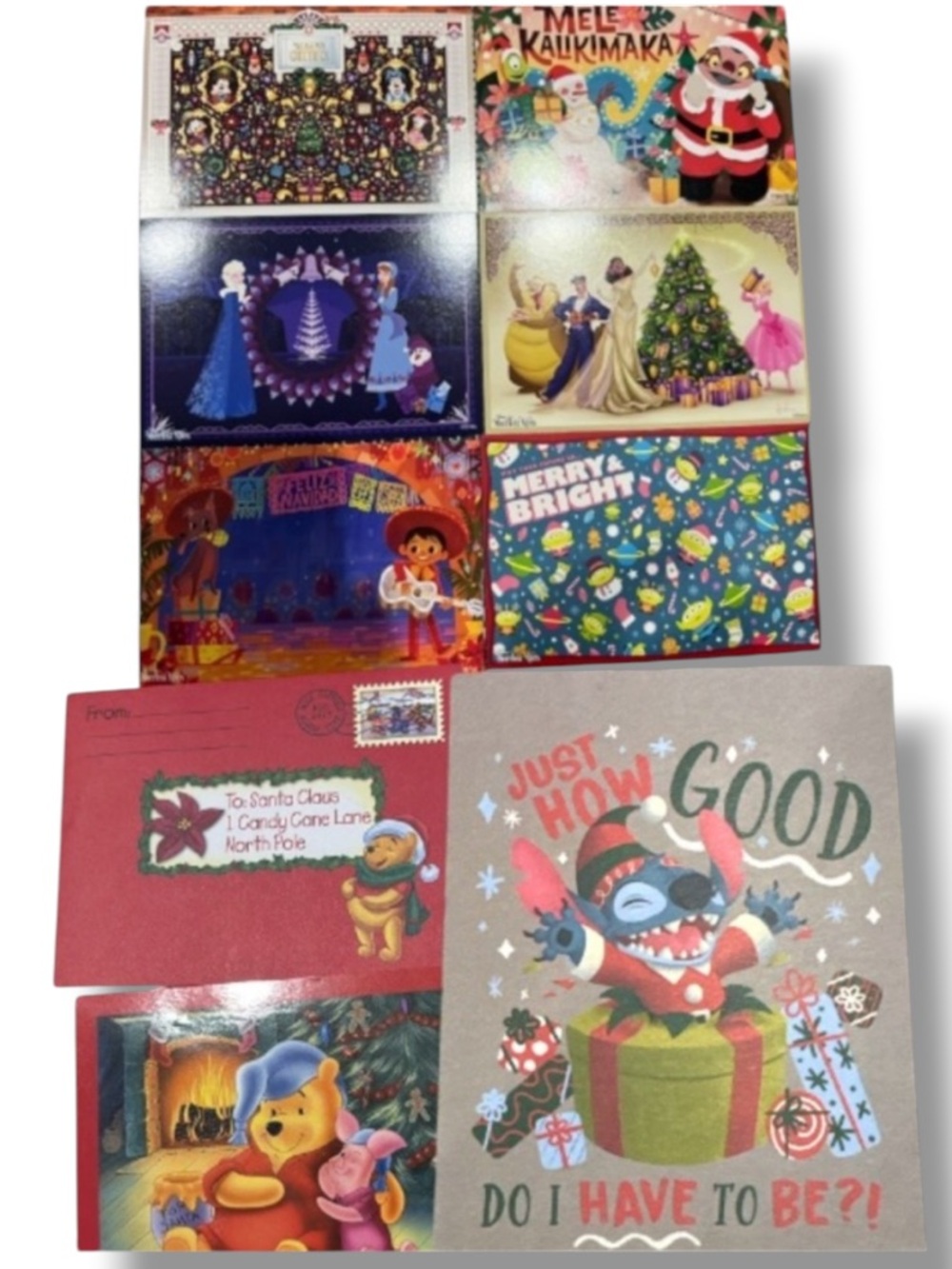 Disneyland Merriest Nites 2021 Holiday Christmas Postcards Set of 6 Disney Pixar